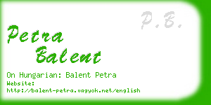 petra balent business card
